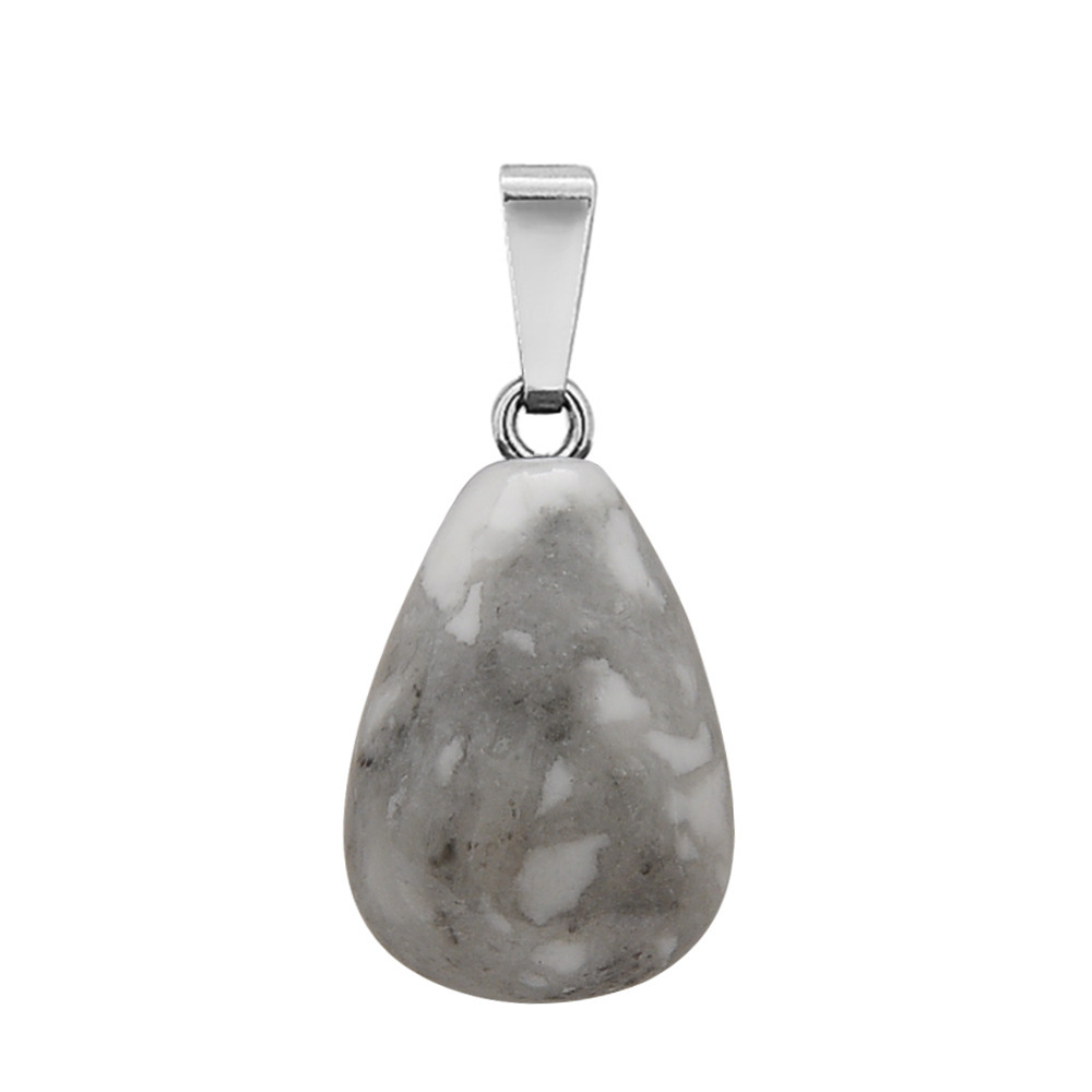 30 Colors Waterdrop Shape Natural Gemstone Pendant Necklace Women Round Water Tear Drop Teardrop Crystal Pendants Jewelry