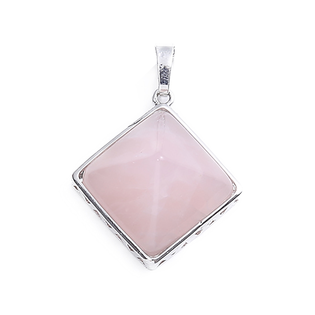 Pyramid Shape Gemstone Pendant Necklace for women Men Powerful Silver Alloy Chakra Healing Pendants choker jewelry