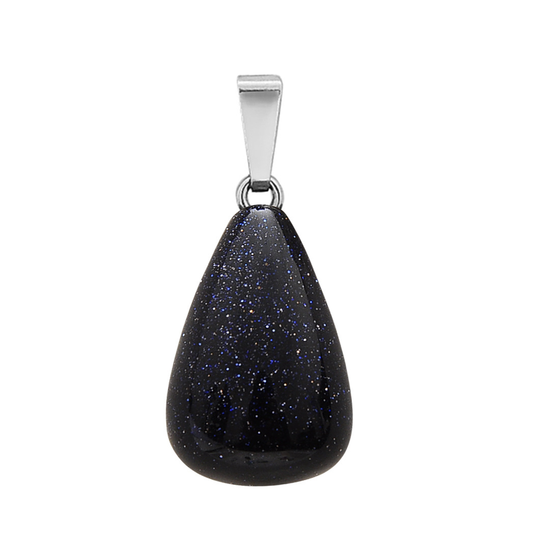 30 Colors Waterdrop Shape Natural Gemstone Pendant Necklace Women Round Water Tear Drop Teardrop Crystal Pendants Jewelry