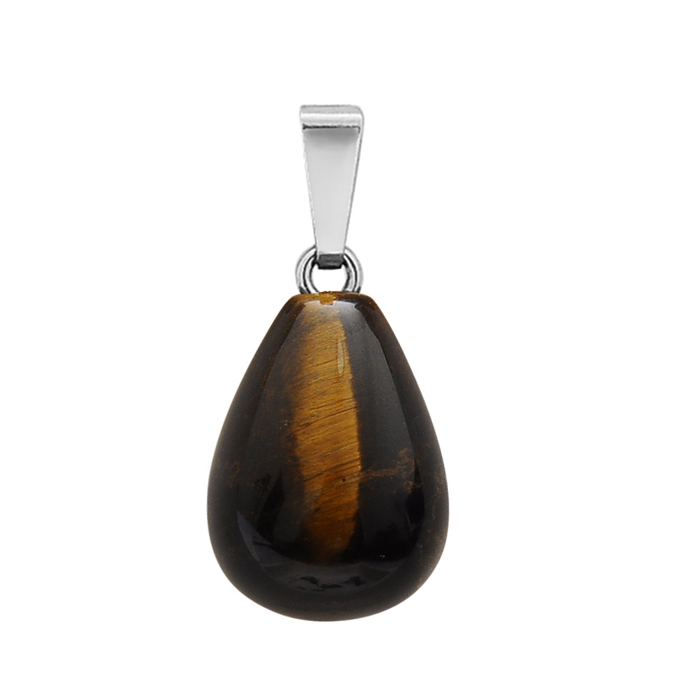 30 Colors Waterdrop Shape Natural Gemstone Pendant Necklace Women Round Water Tear Drop Teardrop Crystal Pendants Jewelry