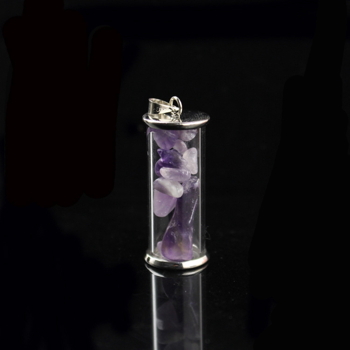 Tumbled Wicca Stone Wishing Bottles Pendant Necklace Set Healing Reiki Energy Charged Raw Chip Gemstone Jewelry