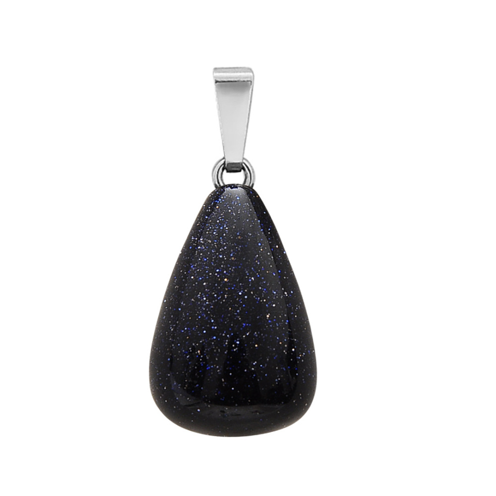 30 Colors Waterdrop Shape Natural Gemstone Pendant Necklace Women Round Water Tear Drop Teardrop Crystal Pendants Jewelry