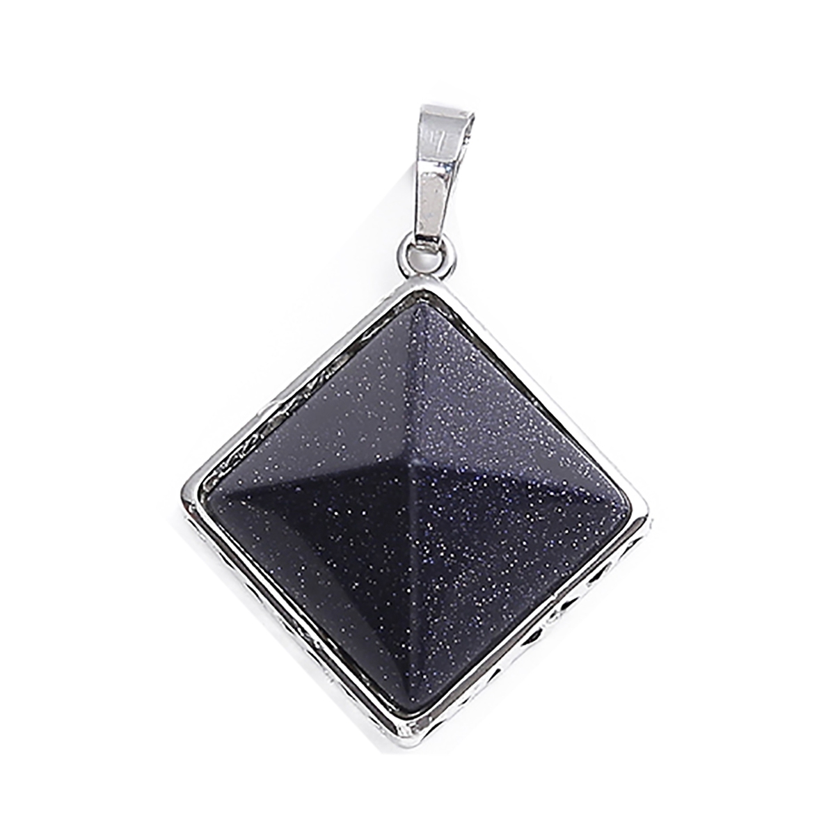 Pyramid Shape Gemstone Pendant Necklace for women Men Powerful Silver Alloy Chakra Healing Pendants choker jewelry