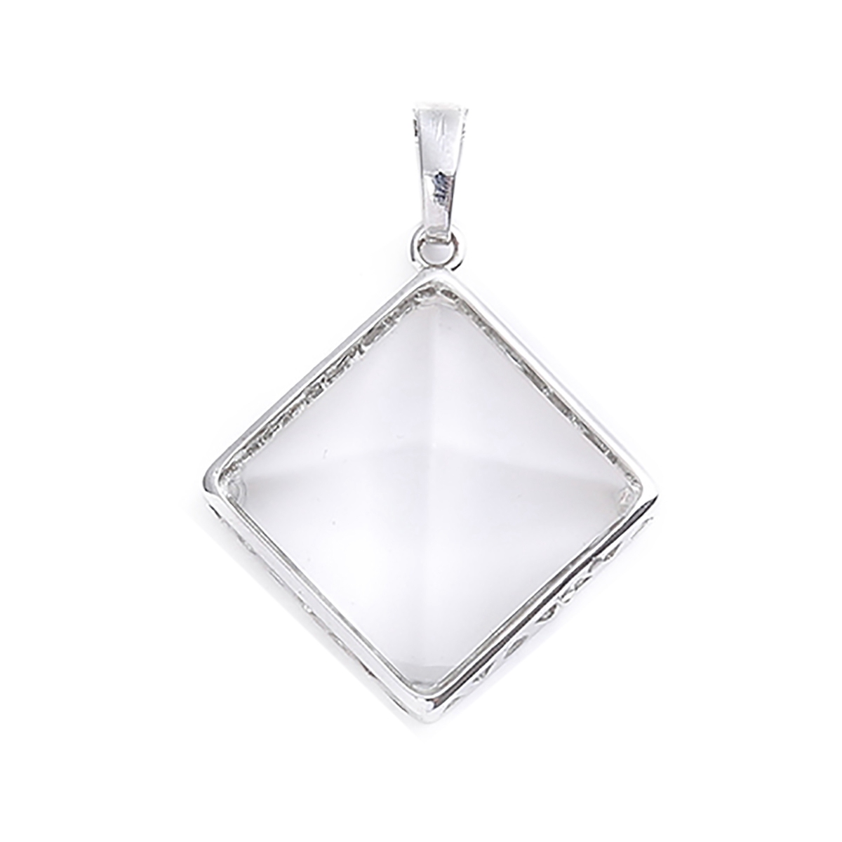 Pyramid Shape Gemstone Pendant Necklace for women Men Powerful Silver Alloy Chakra Healing Pendants choker jewelry