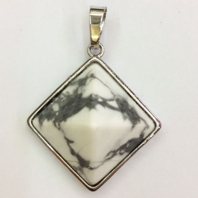 Pyramid Shape Gemstone Pendant Necklace for women Men Powerful Silver Alloy Chakra Healing Pendants choker jewelry