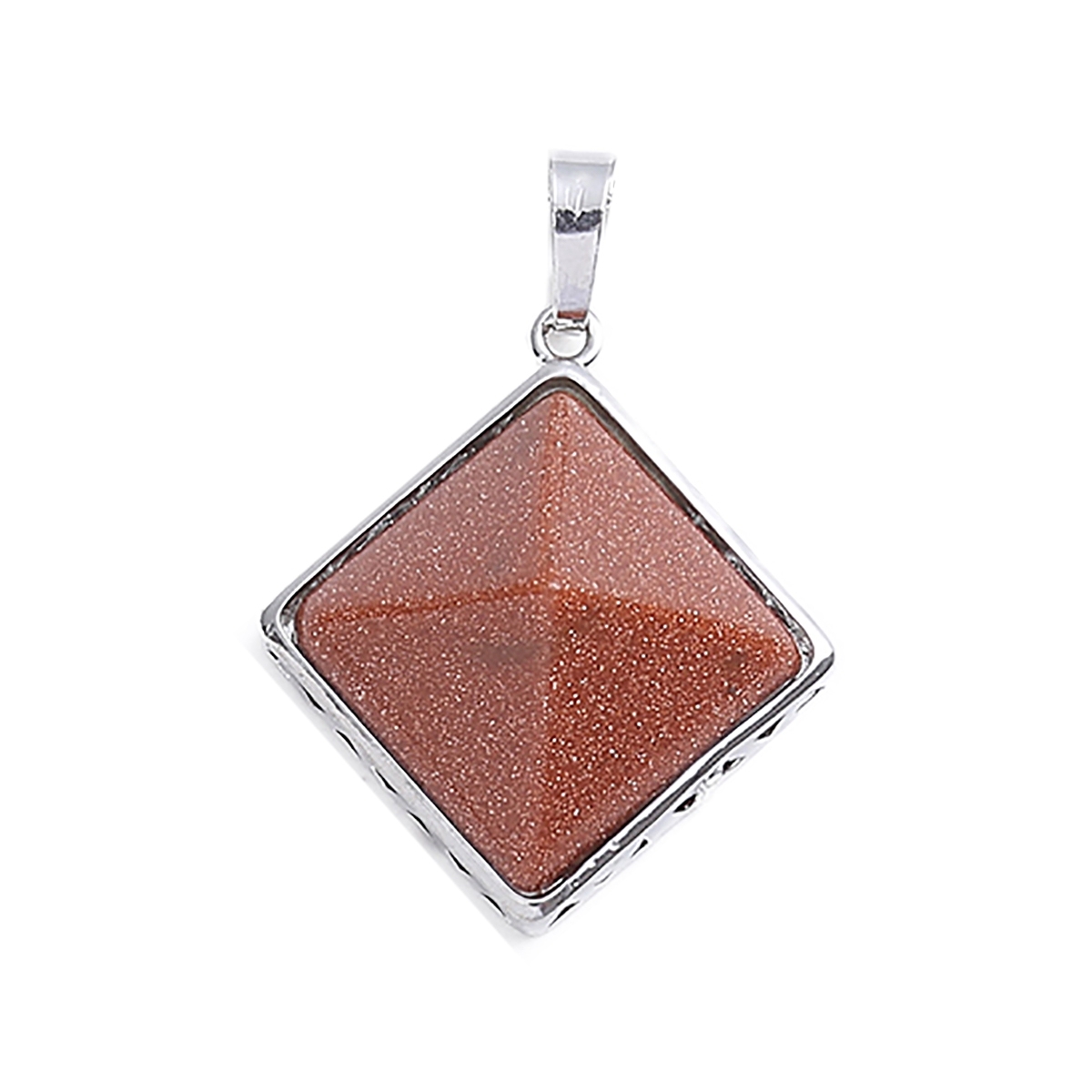 Pyramid Shape Gemstone Pendant Necklace for women Men Powerful Silver Alloy Chakra Healing Pendants choker jewelry