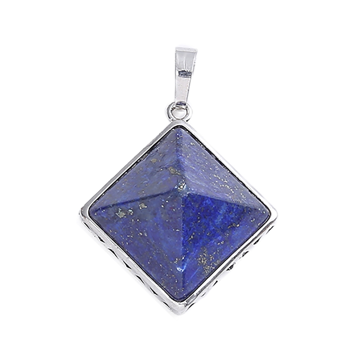 Pyramid Shape Gemstone Pendant Necklace for women Men Powerful Silver Alloy Chakra Healing Pendants choker jewelry