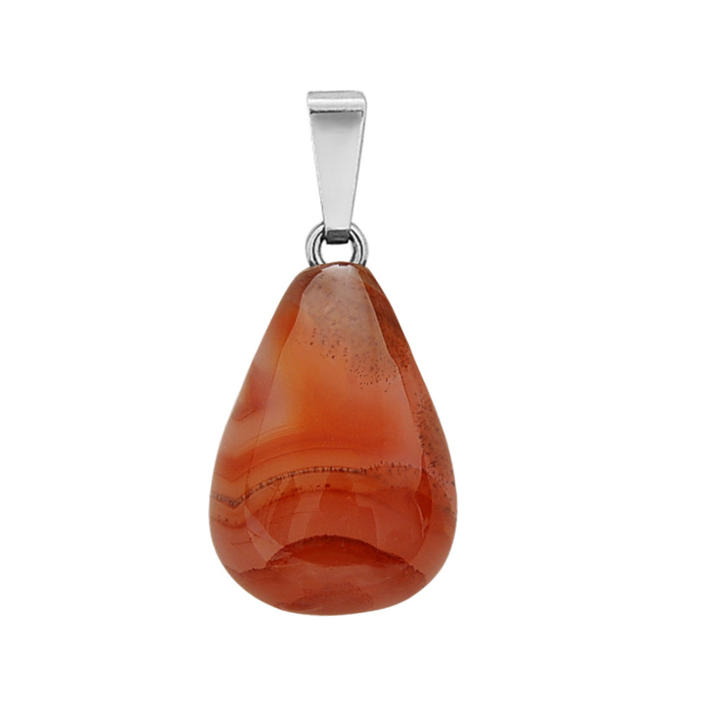 30 Colors Waterdrop Shape Natural Gemstone Pendant Necklace Women Round Water Tear Drop Teardrop Crystal Pendants Jewelry
