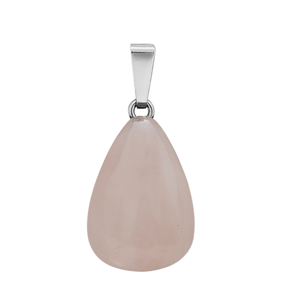 30 Colors Waterdrop Shape Natural Gemstone Pendant Necklace Women Round Water Tear Drop Teardrop Crystal Pendants Jewelry