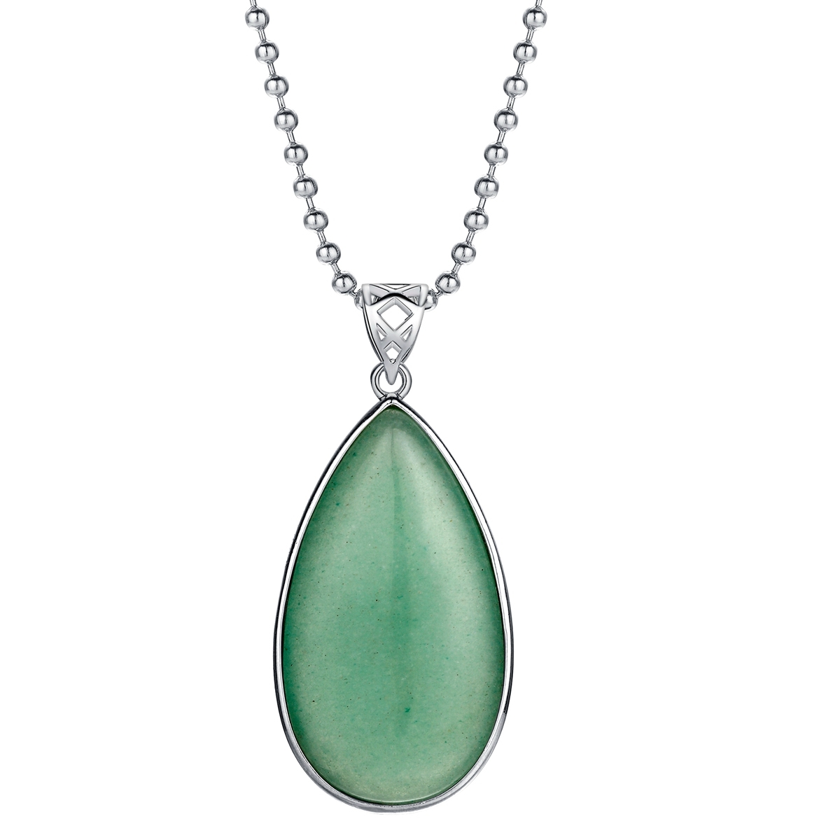 Natural Gemstone Waterdrop Steel Stainess Chakra Charms Pendant for women Men