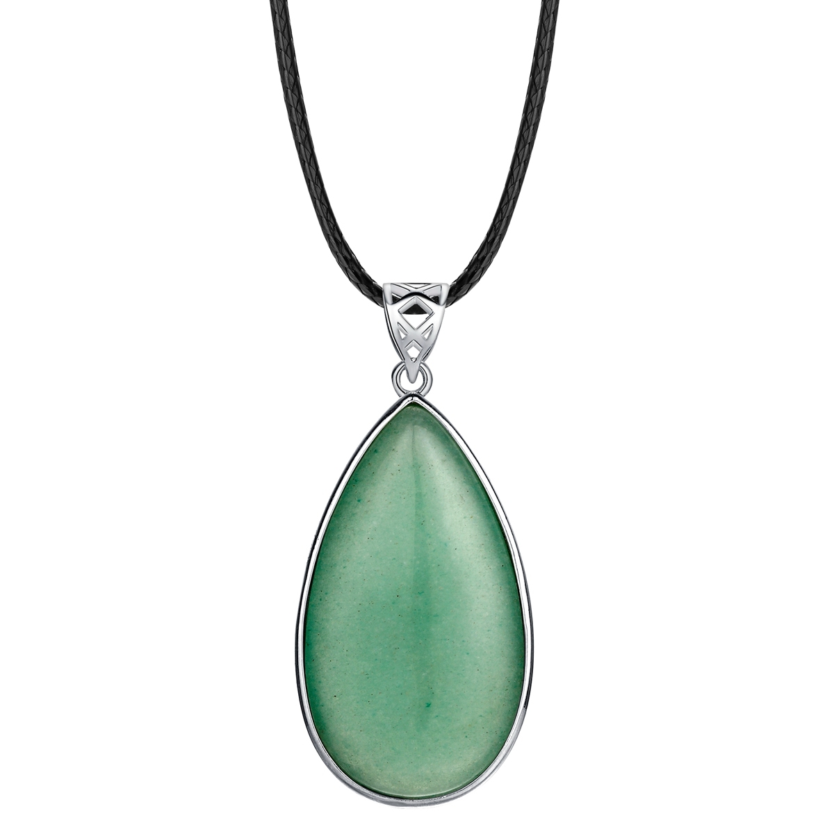 Natural Gemstone Waterdrop Steel Stainess Chakra Charms Pendant for women Men