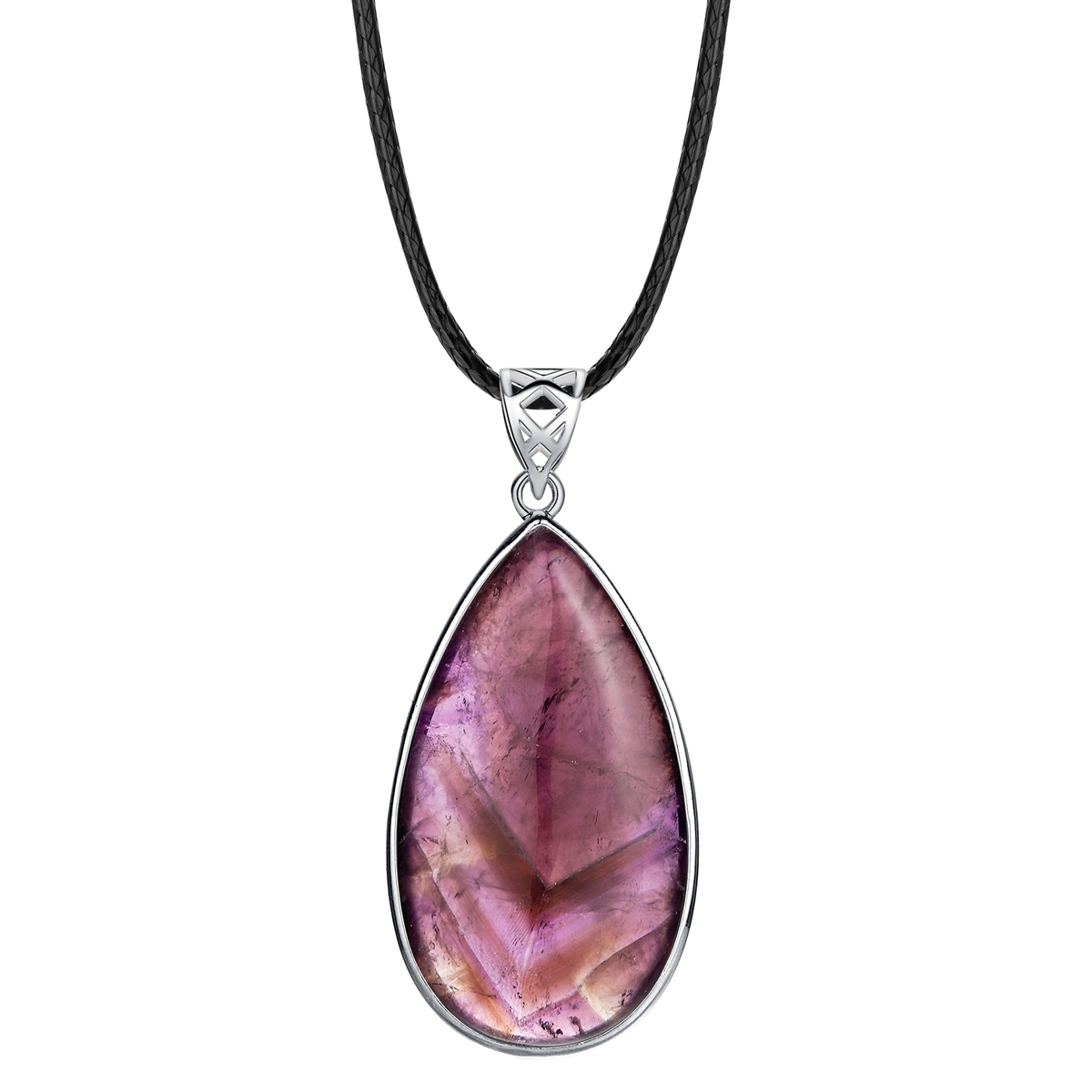Natural Gemstone Waterdrop Steel Stainess Chakra Charms Pendant for women Men