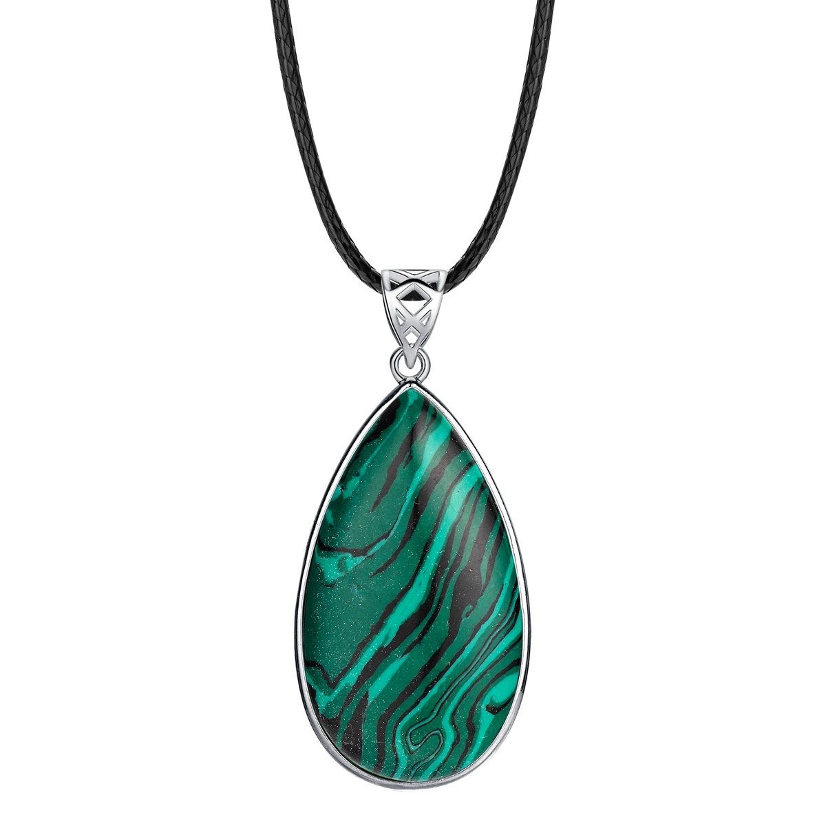Natural Gemstone Waterdrop Steel Stainess Chakra Charms Pendant for women Men