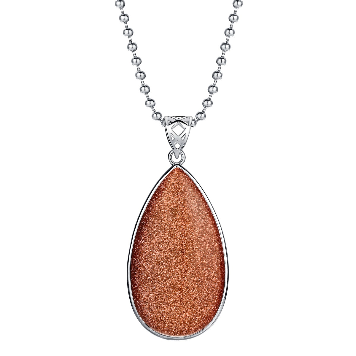 Natural Gemstone Waterdrop Steel Stainess Chakra Charms Pendant for women Men
