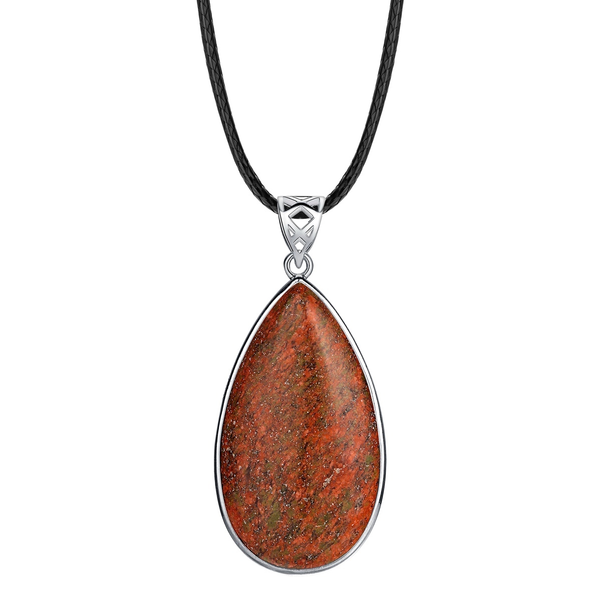 Natural Gemstone Waterdrop Steel Stainess Chakra Charms Pendant for women Men