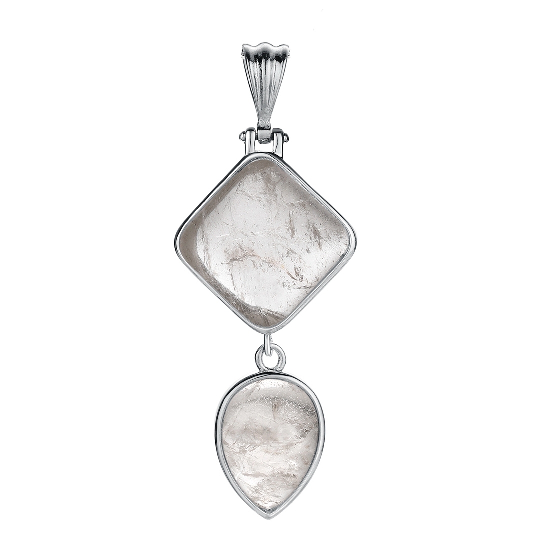 Natural Gemstone  Rhombus Waterdrop Pendant Keychain