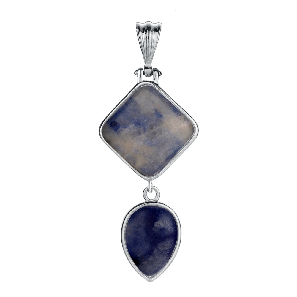 Natural Gemstone  Rhombus Waterdrop Pendant Necklace for men women