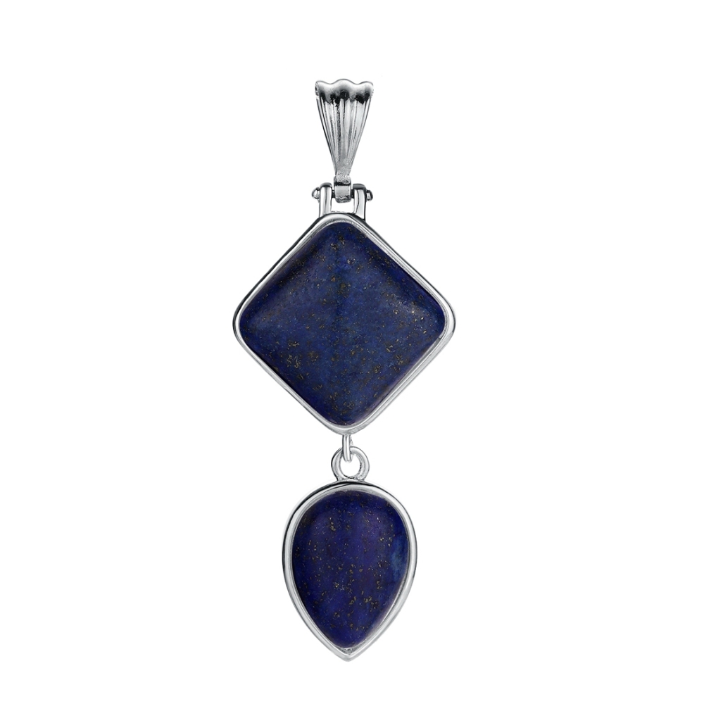 Natural Gemstone  Rhombus Waterdrop Pendant Necklace for men women