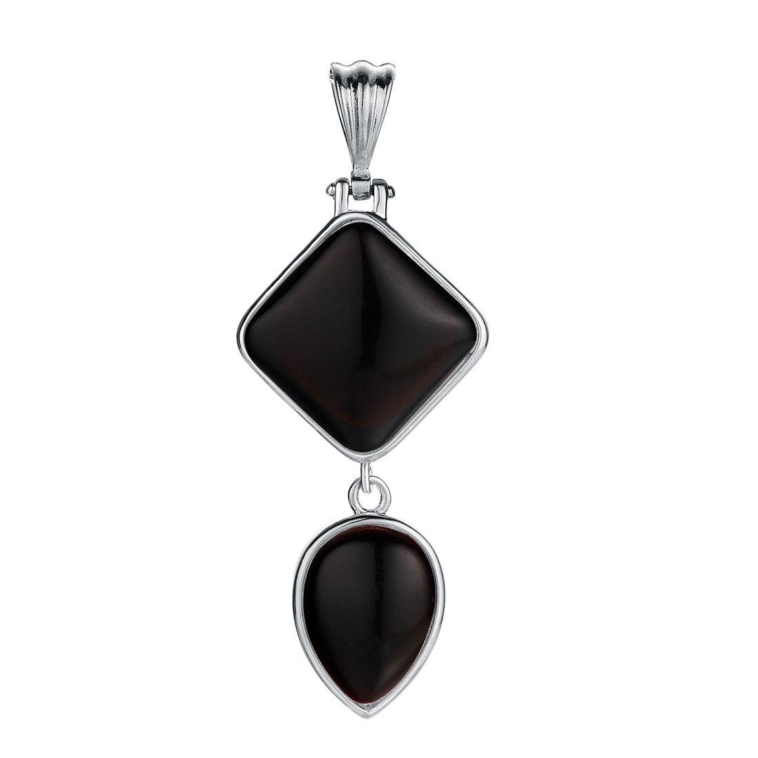 Natural Gemstone  Rhombus Waterdrop Pendant Keychain