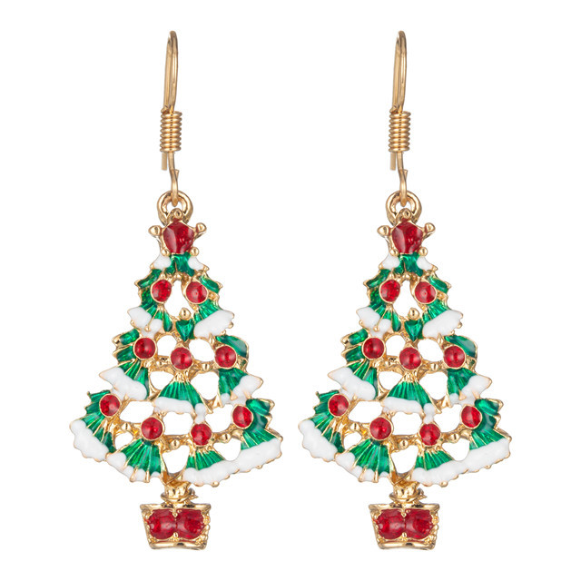 Christmas earrings for women's girl pendant Christmas tree snowflake bell earrings lovely holiday gift