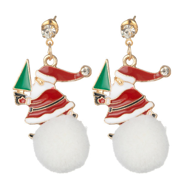 Christmas earrings for women's girl pendant Santa Claus Christmas socks snowflake  earrings lovely holiday gift