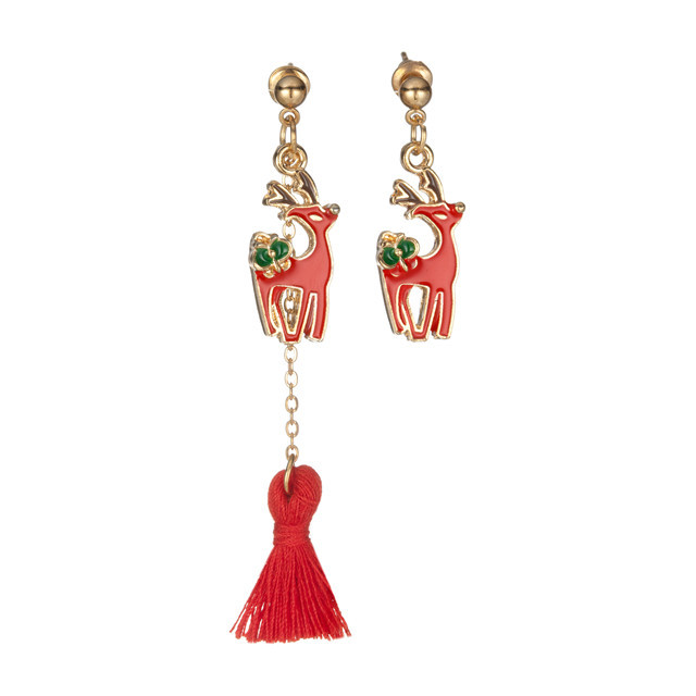 Christmas Earrings Festive Jewelry Set for Womens Girls Christmas Santa Claus  Tree Jingle Bell Hairball stud tassel Drop Dangle Ear rings Cute Holida
