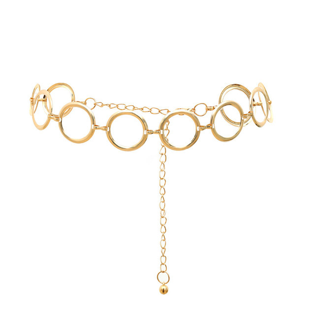 Multilayer Waist Chain for Women Alloy Belt Golden Adjustable Belly Link Harness for Jeans Body Chains