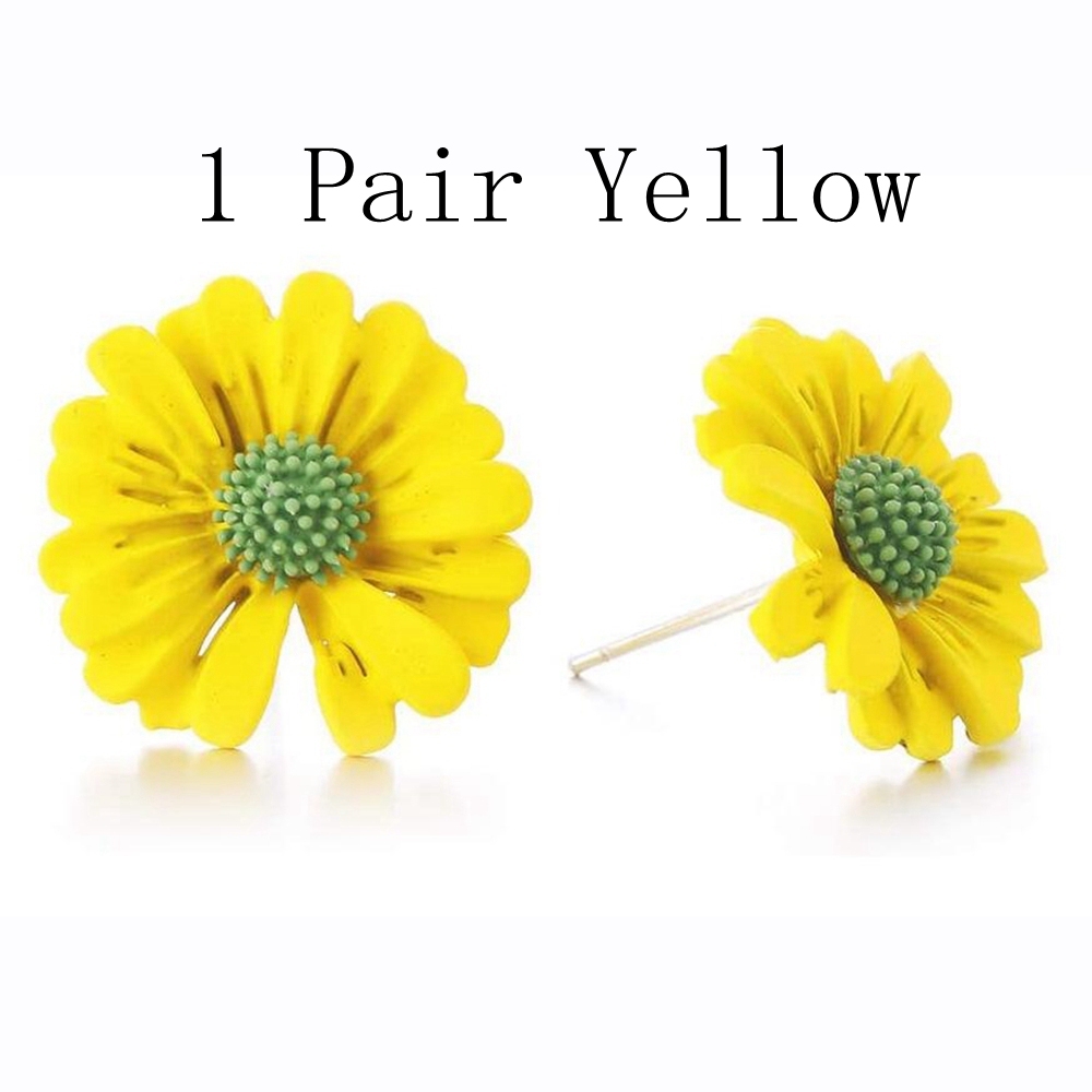 Clay Cute Daisy Drop Dangle Earrings for Women and Girls ellis perennis marguerite Flower Stud Ear Jewelry