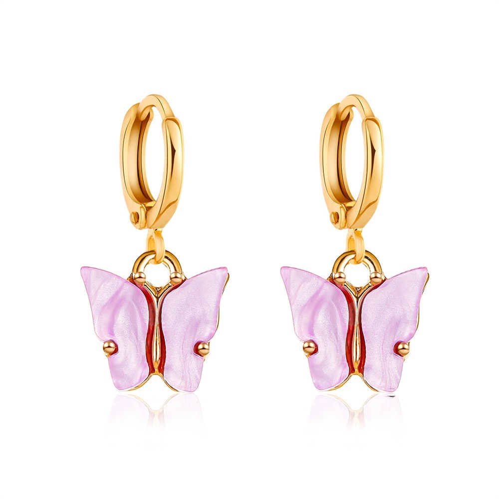 Butterfly Earrings Colorful Acrylic Butterfly Drop Earrings Women's Earrings Fashion Jewelry Gifts For Women Girls