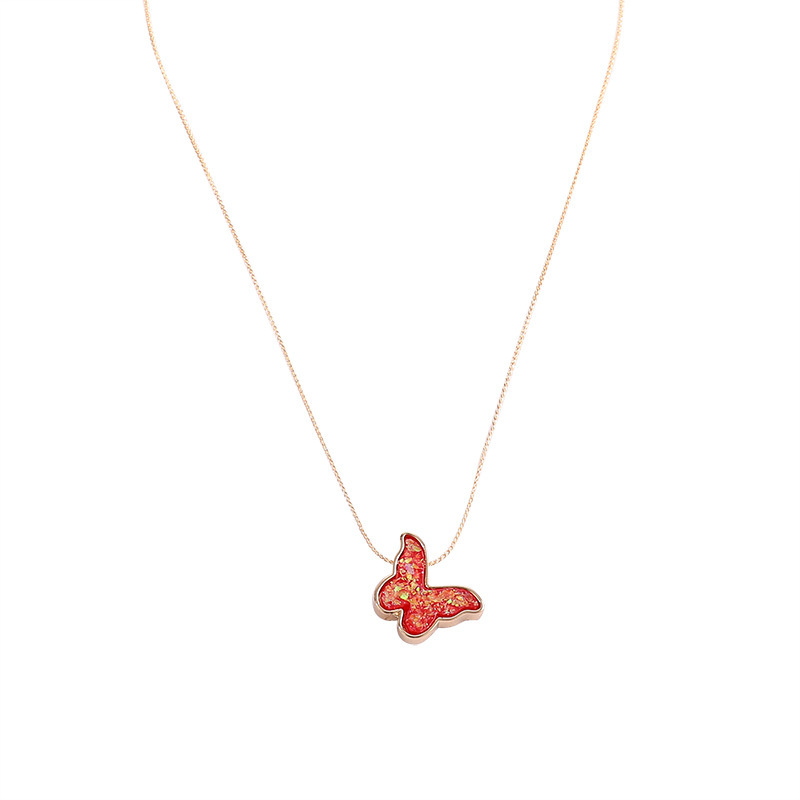 Butterfly Necklace Pendant Contracted Multicolor Butterflies Charm Handmade Cute Chain Delicate Jewelry Women Girls