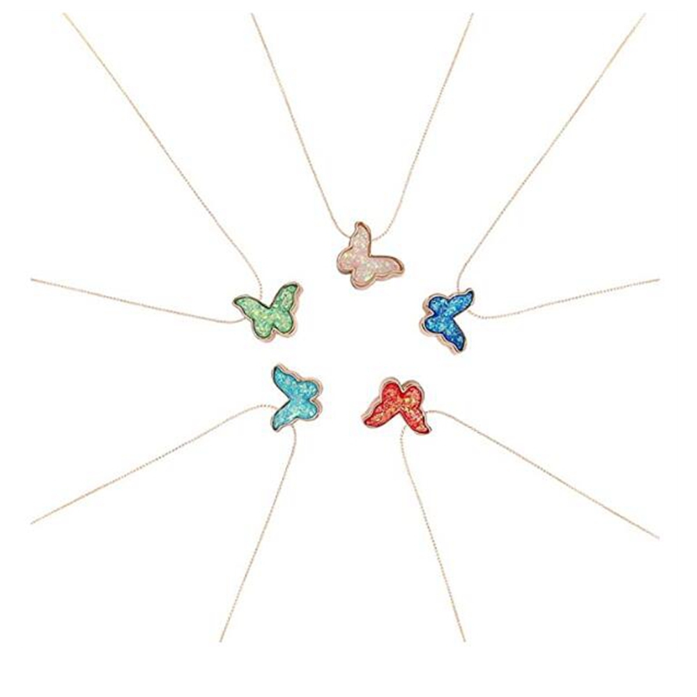 Butterfly Necklace Pendant Contracted Multicolor Butterflies Charm Handmade Cute Chain Delicate Jewelry Women Girls