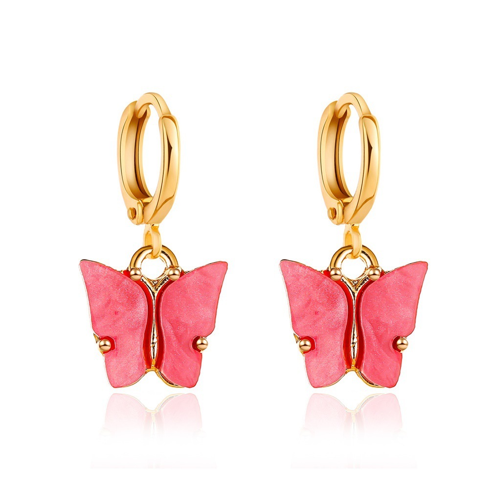 Butterfly Earrings Colorful Acrylic Butterfly Drop Earrings Women's Earrings Fashion Jewelry Gifts For Women Girls