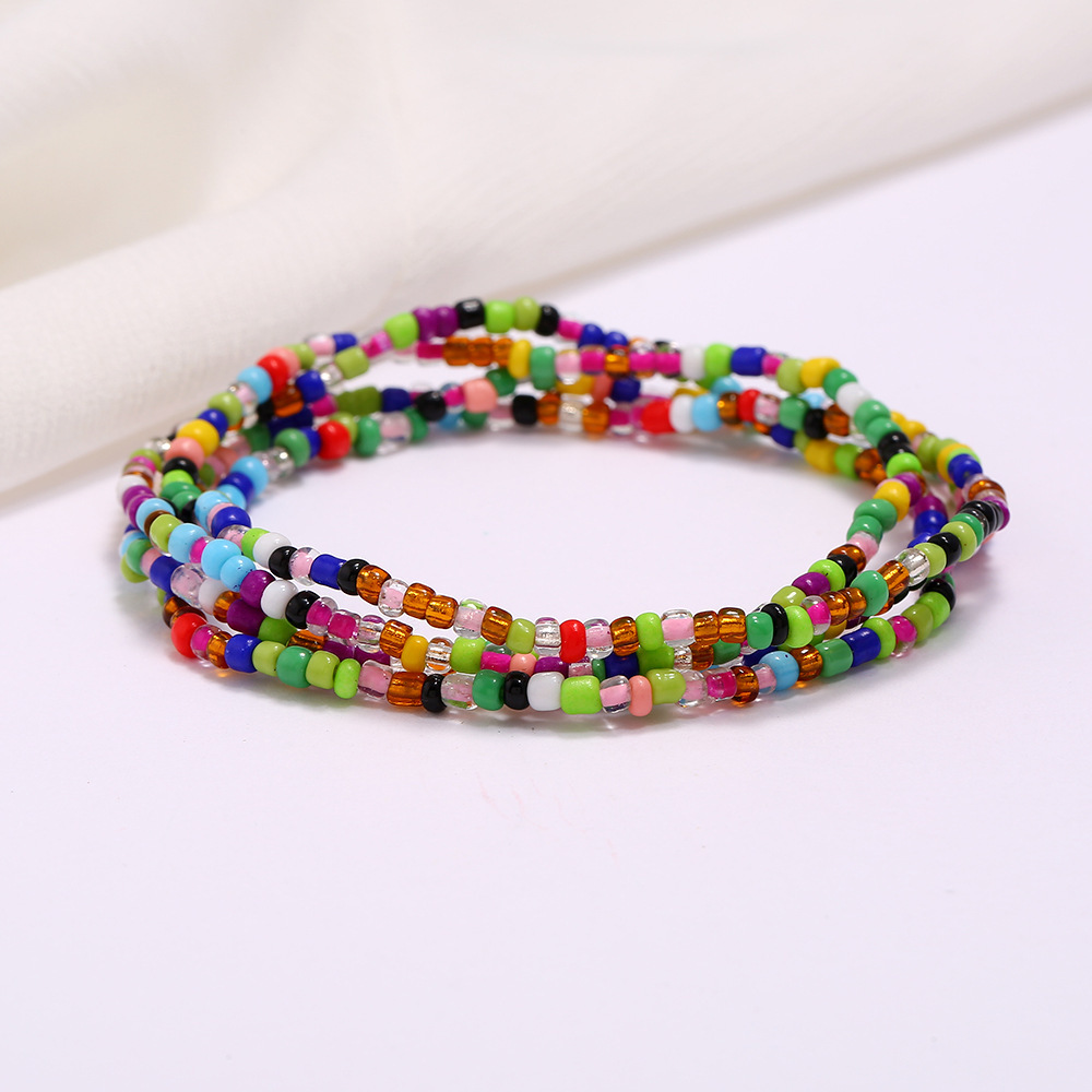 Seed Glass Beads Waist Chain Summer Jewelry Colorful Women Girl Bohemian Bracelet Body Chain Beaded Belly Necklace