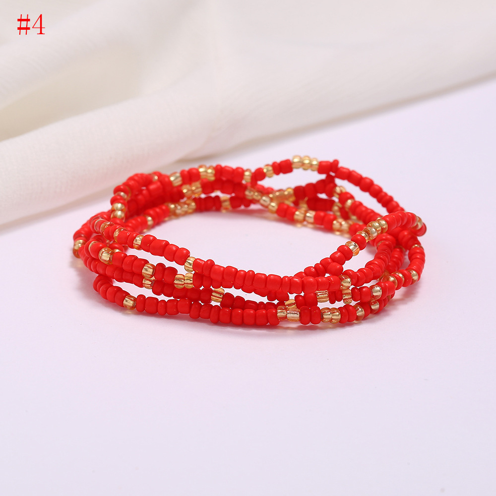 Seed Glass Beads Waist Chain Summer Jewelry Colorful Women Girl Bohemian Bracelet Body Chain Beaded Belly Necklace
