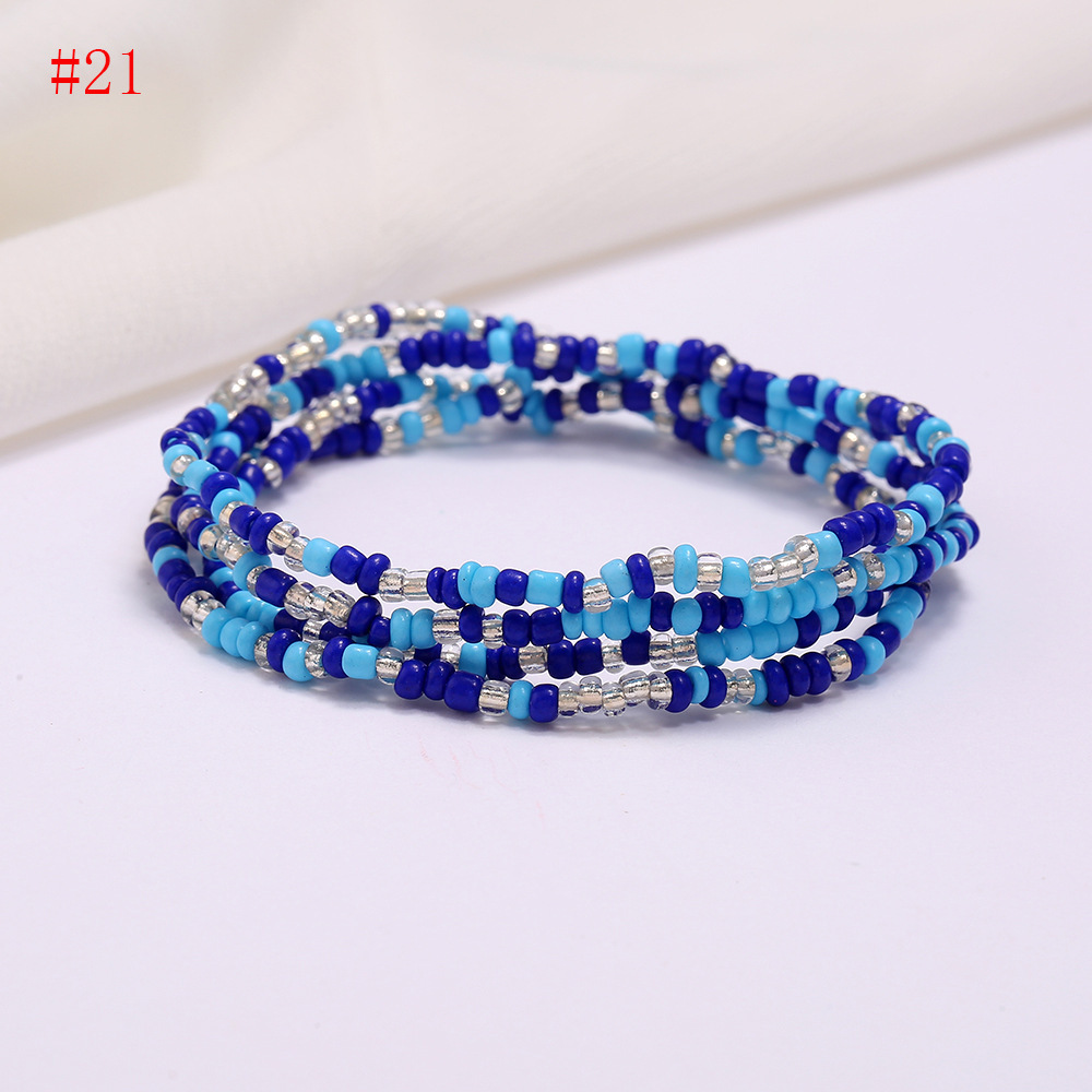 Seed Glass Beads Waist Chain Summer Jewelry Colorful Women Girl Bohemian Bracelet Body Chain Beaded Belly Necklace