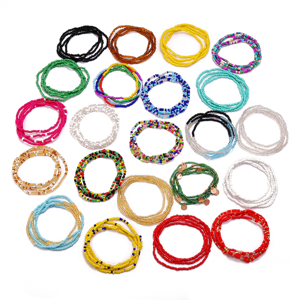 Seed Glass Beads Waist Chain Summer Jewelry Colorful Women Girl Bohemian Bracelet Body Chain Beaded Belly Necklace