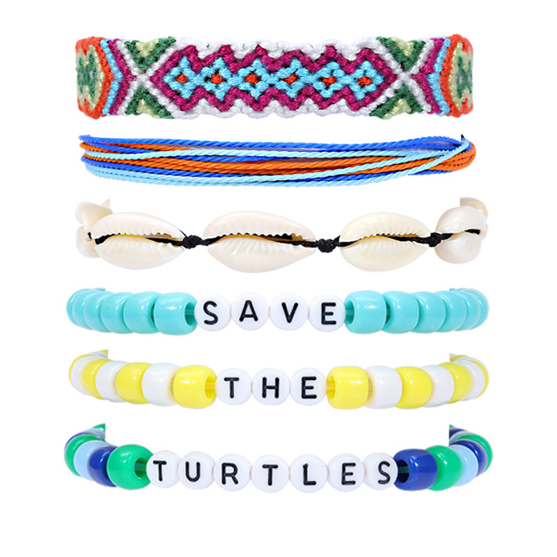 6PCS Friendship Bracelet Handcrafted Handmade Plur Accessory EDM Music Festival Words Beaded String Bracelets