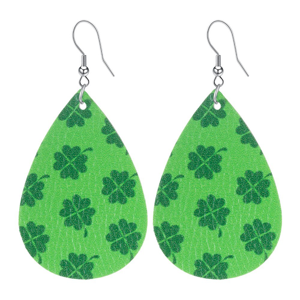 Plaid Leather Earrings for Women Lightweight Drop Earrings Teardrop Dangle Faux Statement