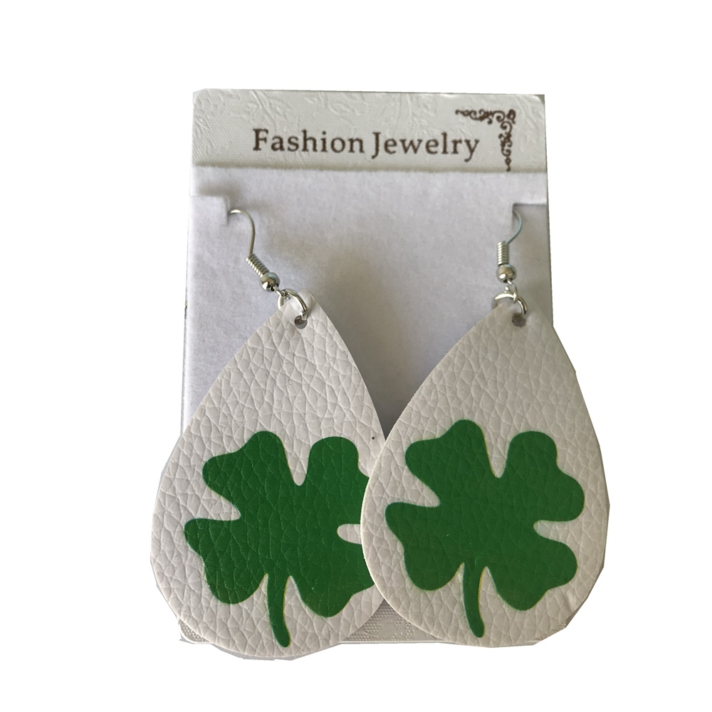 Plaid Leather Earrings for Women Lightweight Drop Earrings Teardrop Dangle Faux Statement
