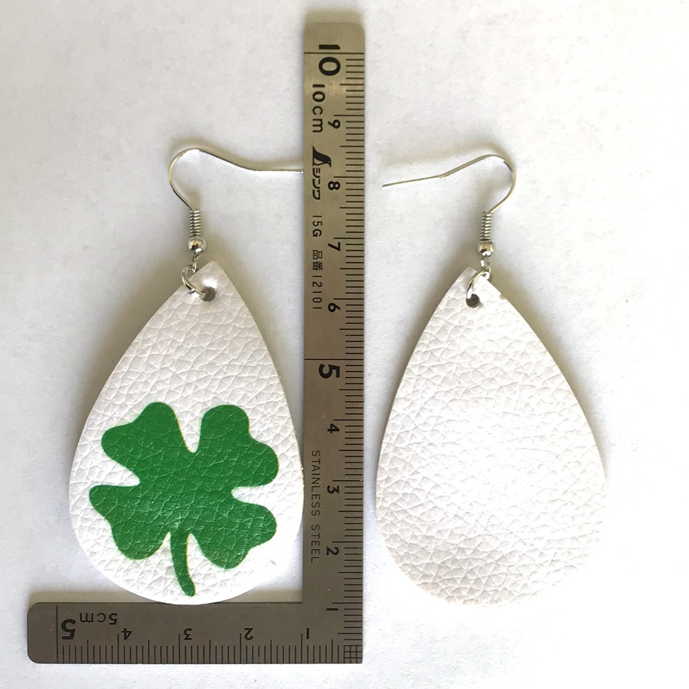 Plaid Leather Earrings for Women Lightweight Drop Earrings Teardrop Dangle Faux Statement