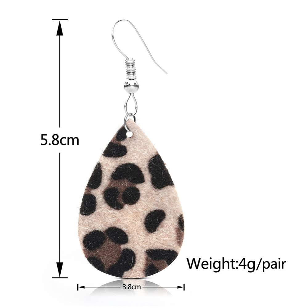 Leopard Print Leather Teardrop Earrings for Women Dangle Leaf Earrings Set for Girls Gifts