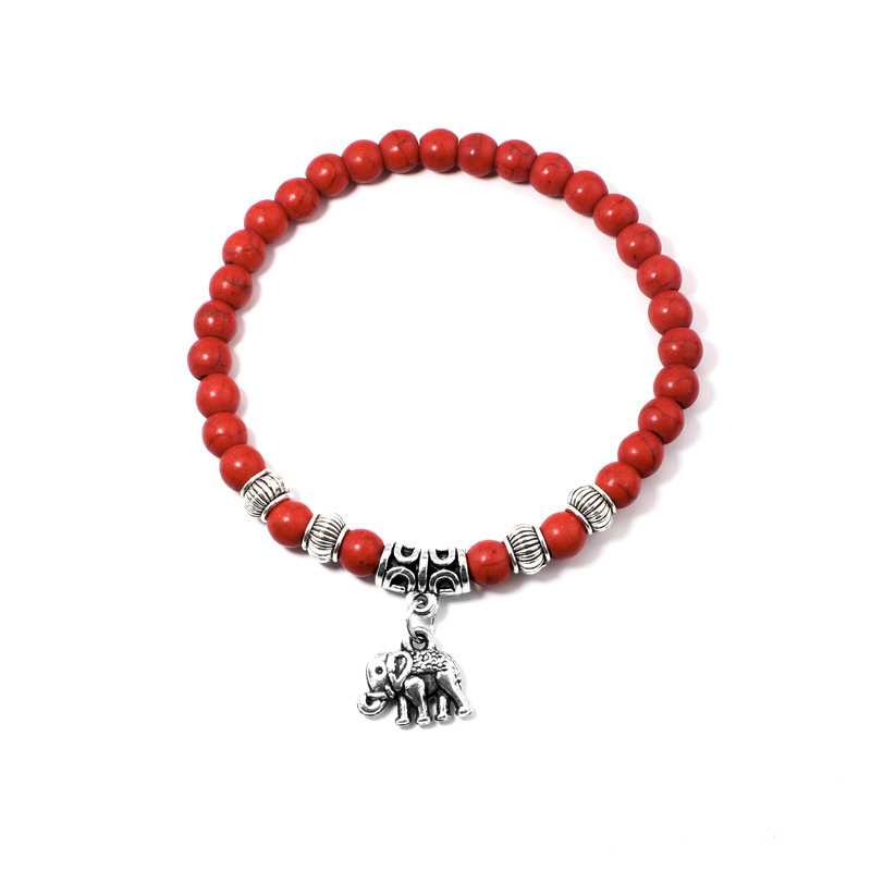 Fashion Natural Stone Beaded Howlite Turquoise Elephant Buddha Beads Yoga Bracelet Chakra Crystal Beads Charms Bracelets Jewelry
