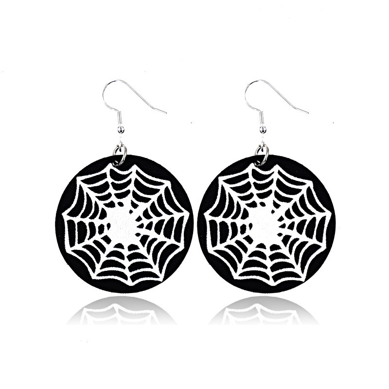 Halloween Earrings Teardrop Earrings Faux Double Leather Dangle Earrings for Halloween Costume Party Decoration Jewelry