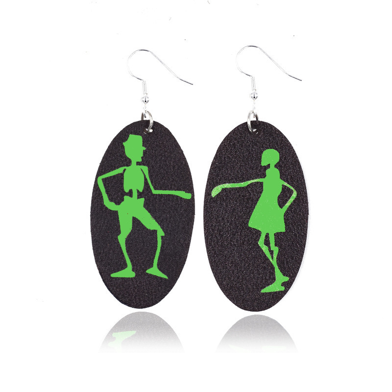 Halloween Earrings Teardrop Earrings Faux Double Leather Dangle Earrings for Halloween Costume Party Decoration Jewelry