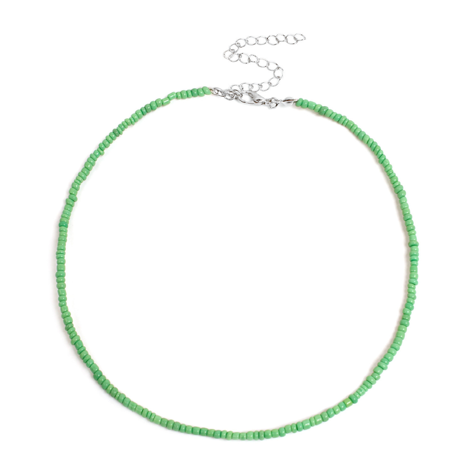 Boho Glass Seed Bead Choker Necklace Colorful Bead Necklaces Rainbow Beach Bead Choker Necklaces for Women