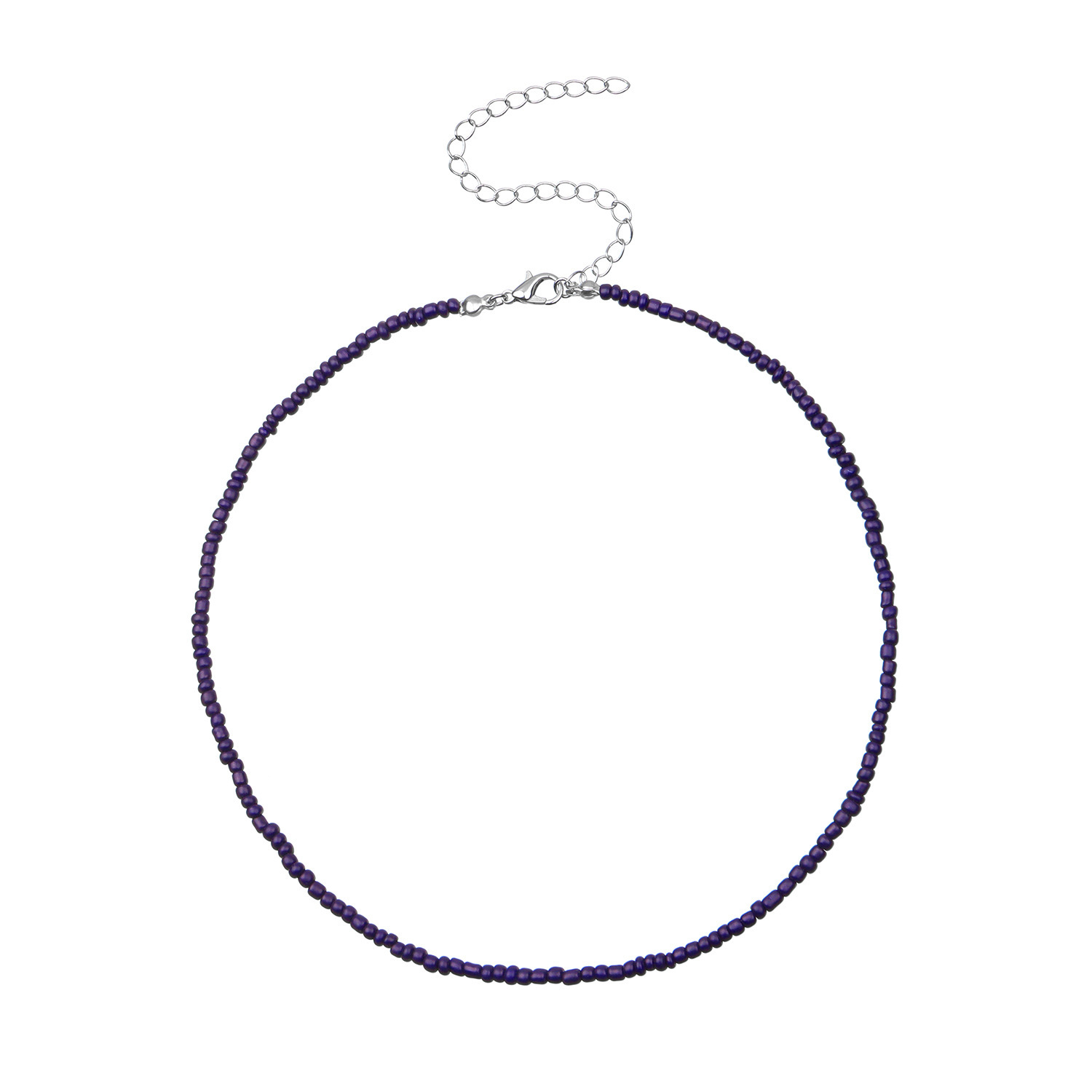 Boho Glass Seed Bead Choker Necklace Colorful Bead Necklaces Rainbow Beach Bead Choker Necklaces for Women