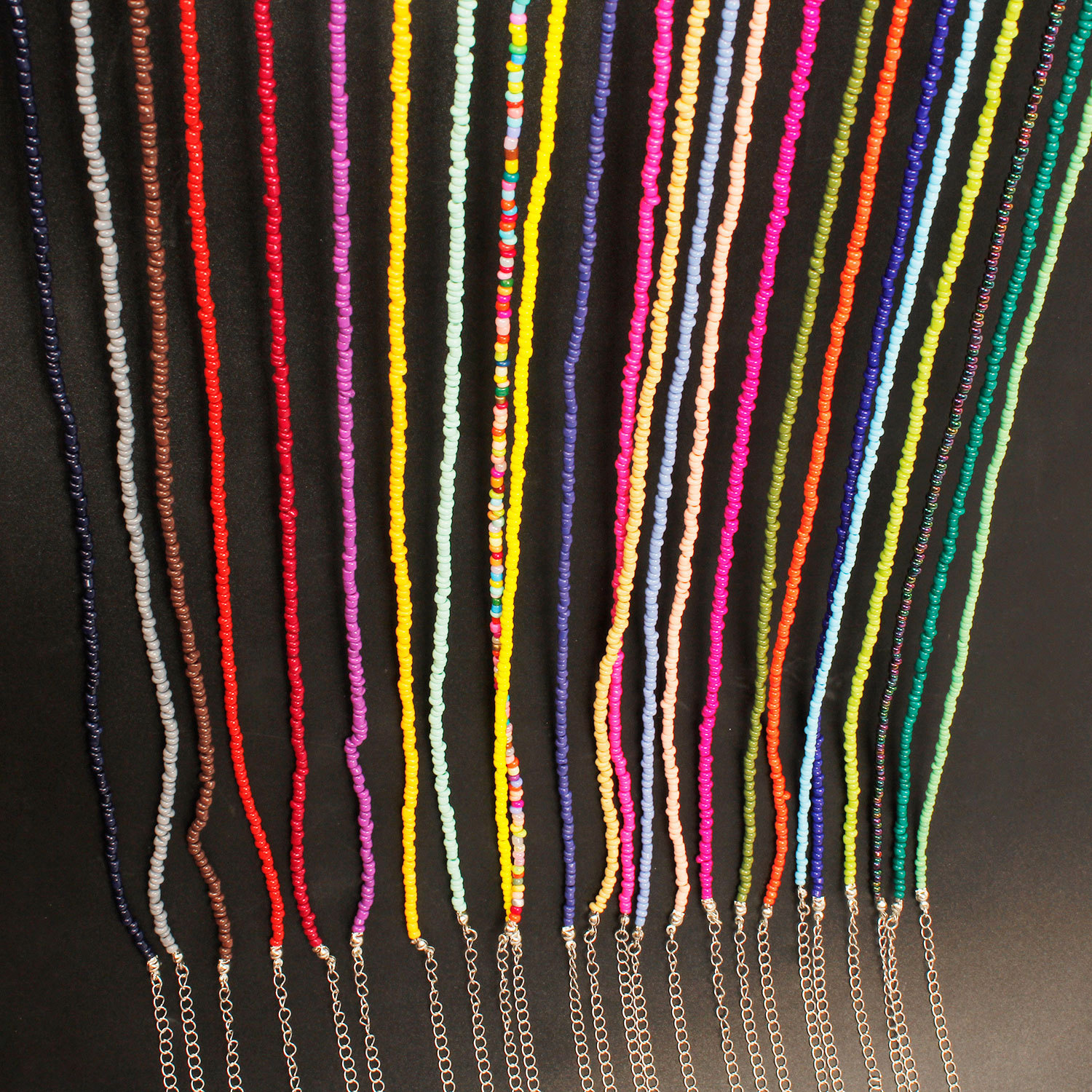 Boho Glass Seed Bead Choker Necklace Colorful Bead Necklaces Rainbow Beach Bead Choker Necklaces for Women