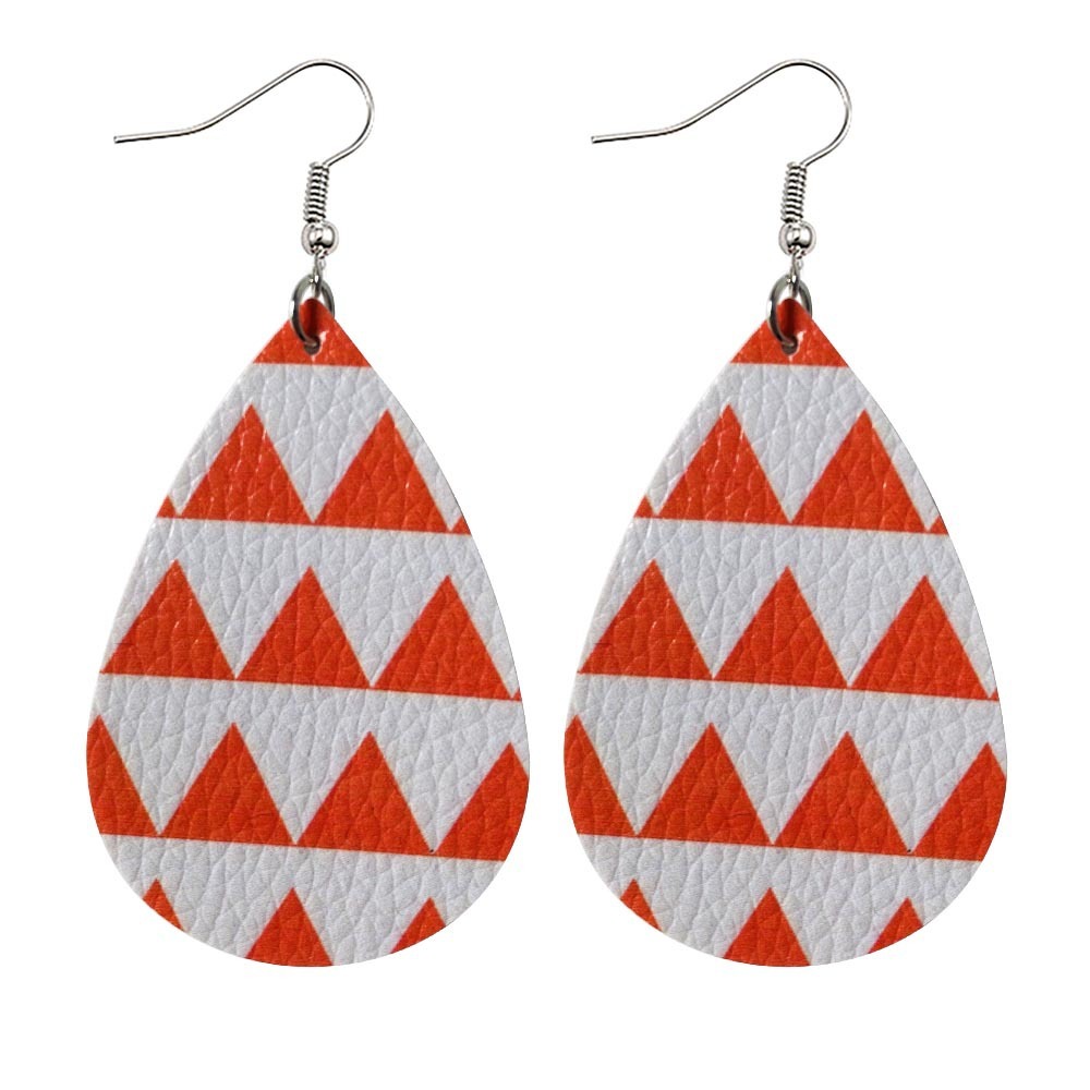 Halloween Earrings Teardrop Earrings Faux Double Leather Dangle Earrings for Halloween Costume Party Decoration Jewelry