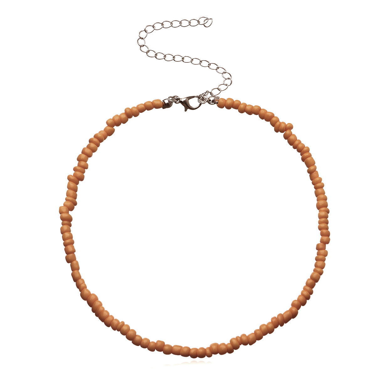 Boho Glass Seed Bead Choker Necklace Colorful Bead Necklaces Rainbow Beach Bead Choker Necklaces for Women