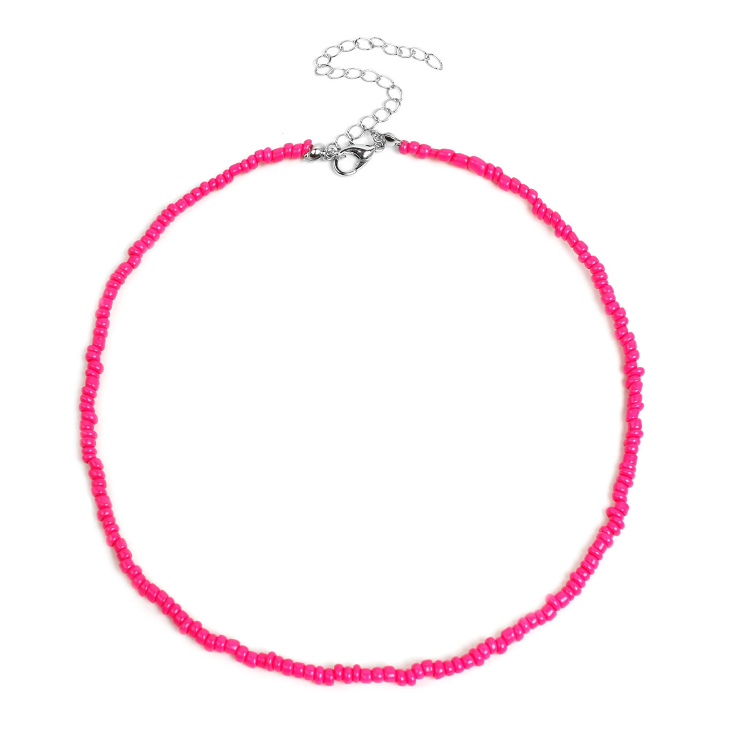 Boho Glass Seed Bead Choker Necklace Colorful Bead Necklaces Rainbow Beach Bead Choker Necklaces for Women